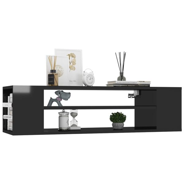 vidaXL TV-H&auml;ngeschrank Hochglanz-Schwarz 100x30x26,5 cm Holzwerkstoff