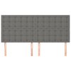 vidaXL Kopfteil Dunkelgrau 180 x 5 x 118/128 cm Stoff