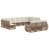 vidaXL Gartensofa-set 13 Stk. Beige und Cremewei&szlig; Poly-Rattan