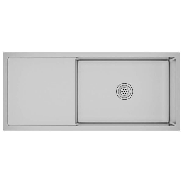 vidaXL Handgemachte Einbauspüle Edelstahl