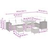 vidaXL Gartensofa-set mit Kissen 9 pcs Schwarz Poly-Rattan