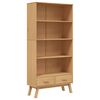 vidaXL B&uuml;cherregal OLDEN 4 F&auml;cher Braun Massivholz Kiefer
