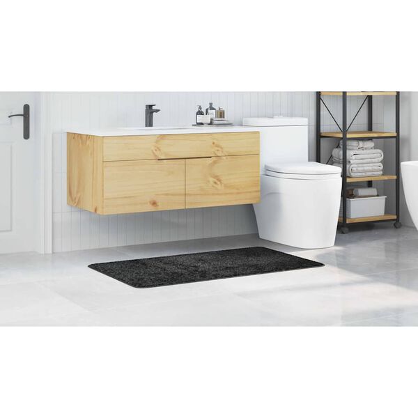 vidaXL Rutschfeste Badmatte Dunkelgrau 70 x 120 cm PP