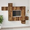 vidaXL TV-Schrankset Wandmontiert 10 pcs Altholz Holzwerkstoff