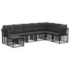 vidaXL Outdoor-Sofagarnitur mit Kissen 8 pcs Schwarz Polyester