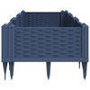 vidaXL Pflanzkasten mit Erdspie&szlig;en Blaugrau 125x40x28,5 cm PP