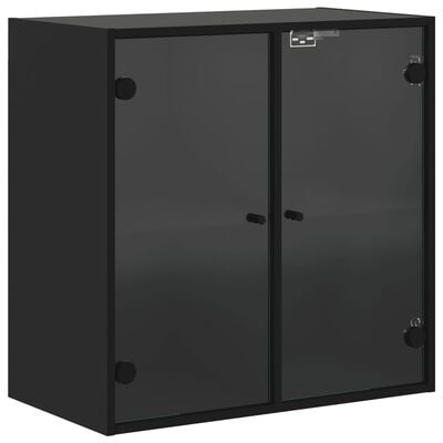 vidaXL Wandschrank mit Glastüren Schwarz 68x37x68,5 cm