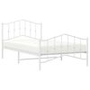 vidaXL Bettgestell mit Kopf- und Fu&szlig;teil Metall&nbsp;Wei&szlig; 107x203 cm