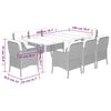 vidaXL 9-tlg. Garten-Essgruppe mit Kissen Braun Poly Rattan