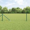 vidaXL Zaun mit Pfosten Gr&uuml;n 0,4 x 50 m Stahl und PVC