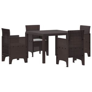 vidaXL Garten Essgruppe 5 pcs Braun Polypropylen