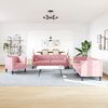 vidaXL 3-tlg. Chesterfield-Sofa-Set mit Nackenrollen Rosa Samt