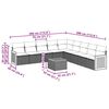vidaXL 10-tlg. Garten-Sofagarnitur mit Kissen Schwarz Poly Rattan