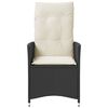 vidaXL Gartensessel mit Kissen 2 Stk. Verstellbar Schwarz Poly Rattan