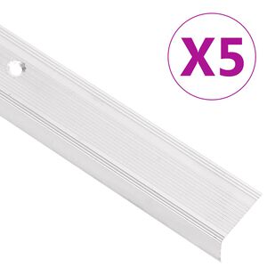 vidaXL Treppenkantenprofile in L-Form 5 Stk. Aluminium 90 cm Silbern