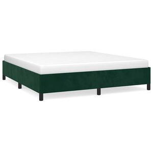 vidaXL Bettgestell ohne Matratze Dunkelgr&uuml;n 160x200 cm Samt