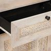 vidaXL Nachttisch mit Speicher Beige 50 x 33 x 60 cm Massivholz Akazie