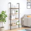 vidaXL Leiterregal mit 4 B&ouml;den Hellbraun und Schwarz 64x35x152,5 cm