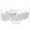 vidaXL 9-tlg. Garten-Essgruppe mit Kissen Beige Poly Rattan