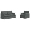 vidaXL Sofa Set 2 Stk. Dunkelgrau Stoff
