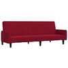vidaXL Schlafsofa 2-Sitzer mit Hocker Weinrot Samt