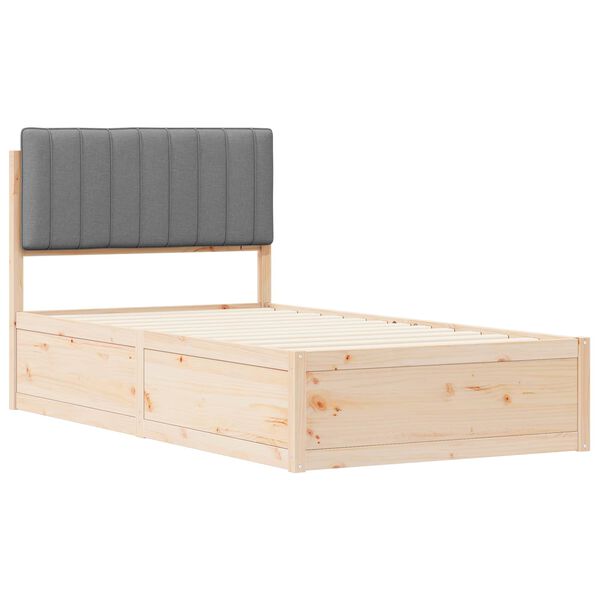 vidaXL Bettgestell mit gepolstertem Kopfteil Hellgrau 100 x 200 cm