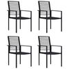 vidaXL Gartenst&uuml;hle 4 Stk. PVC Rattan Schwarz
