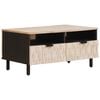 vidaXL Couchtisch mit Schubladen Wei&szlig; 80 x 54 x 40 cm Massivholz Mango