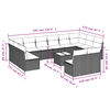vidaXL 13-tlg. Garten-Sofagarnitur mit Kissen Braun Poly Rattan
