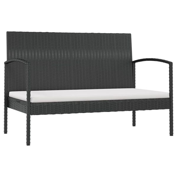 vidaXL 16-tlg. Garten-Lounge-Set mit Auflagen Poly Rattan Schwarz