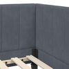 vidaXL Eckbettgestell mit Kopfteil Dunkelgrau 80 cm x 200 cm Samt