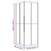vidaXL Duschkabine ESG Matt 90x70x180 cm