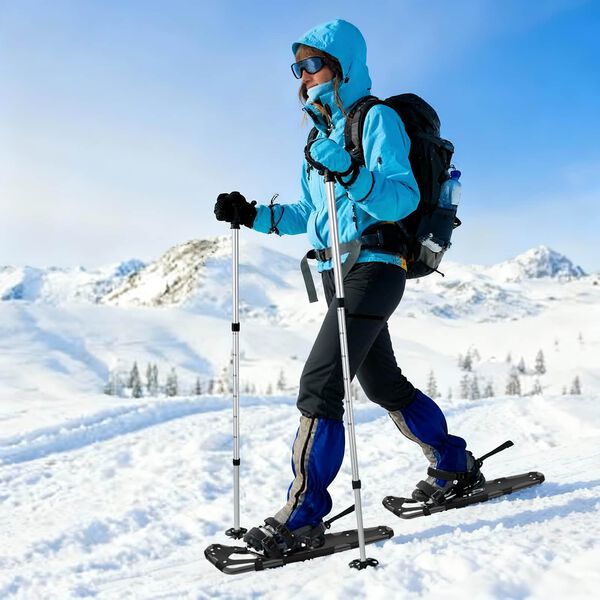 vidaXL 3 in 1 Schneeschuhe Schwarz 30 Zoll Aluminium und HDPE