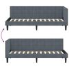 vidaXL Eckbettgestell mit Kopfteil Dunkelgrau 80 cm x 200 cm Samt