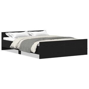 vidaXL Bettgestell ohne Matratze Schwarz Eichen-Optik 120x190 cm