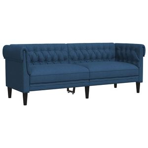 vidaXL Chesterfield-Sofa 3-Sitzer Blau Stoff