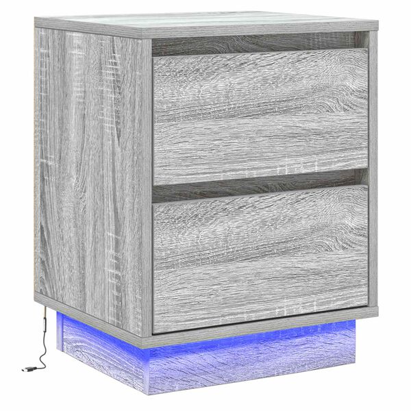 vidaXL Nachttisch mit Schubladen Grau 39 x 34,5 x 50 cm Holzwerkstoff