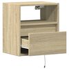 vidaXL Wand-Nachttische mit LED-Leuchten 2 Stk. Sonoma-Eiche
