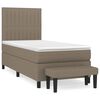 vidaXL Boxspringbett mit Matratze Taupe 80x200 cm Stoff