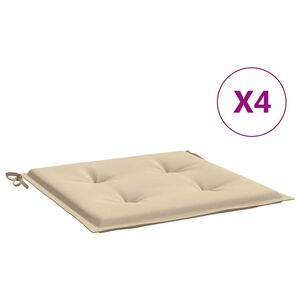vidaXL Gartenstuhl-Kissen 4 Stk. Beige 40x40x3 cm Oxford-Gewebe