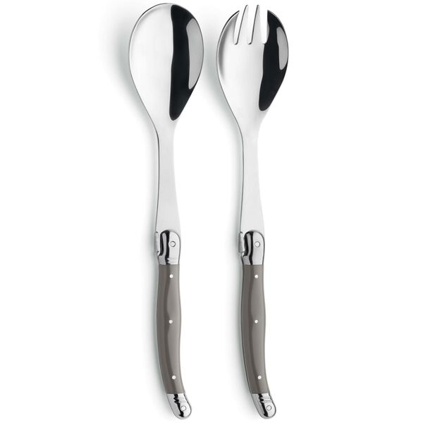 Lou Laguiole 2-tlg. Salatbesteck-Set Tradition Braun