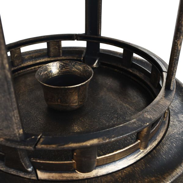 vidaXL Deko Vogelbad mit Solarbetriebenen LED-Leuchten Kunststoff