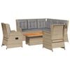 vidaXL 6-tlg. Garten-Lounge-Set mit Kissen Beige Poly Rattan