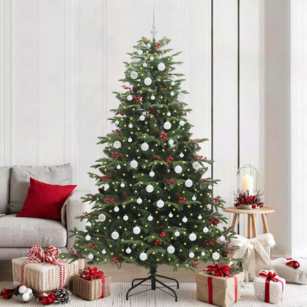 vidaXL K&uuml;nstlicher Weihnachtsbaum mit 300 LEDs mit St&auml;nder Gr&uuml;n 210 cm