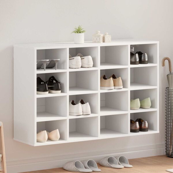 vidaXL Schuhschrank mit Regal Wei&szlig; 103 x 30 x 67 cm Holzwerkstoff