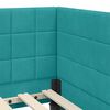 vidaXL Eckbettgestell mit Kopfteil T&uuml;rkis 90 cm x 190 cm Samt