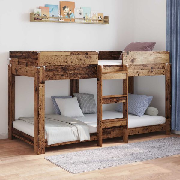 vidaXL Etagenbett f&uuml;r Kinder Altholz 90 x 200 cm Holzwerkstoff