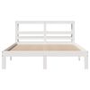 vidaXL Bettgestell mit Kopfteil ohne Matratze Wei&szlig; 135x190 cm