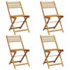 vidaXL Gartenstühle 4 Stk. Klappbar Beige Massivholz Akazie