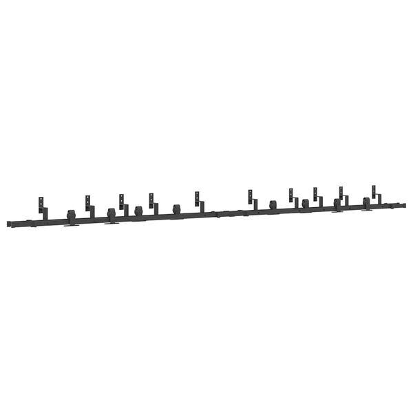 vidaXL Schiebet&uuml;rbeschlag-Set 400 cm Stahl Schwarz